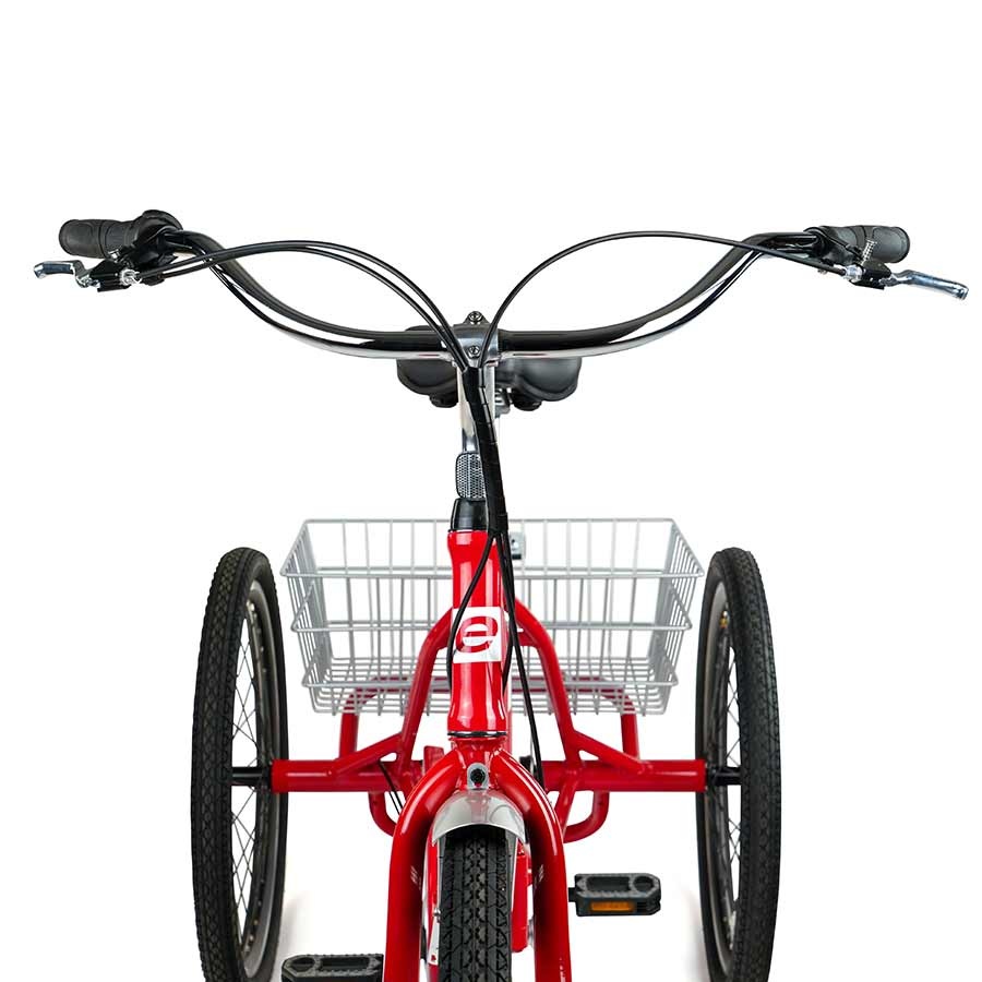 Vélo à 3roues Tricycle Rickshaw Adulte Tricycle à 6 vitesses avec panier arrière 