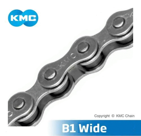 KMC Chaîne Unisexe B1 – 1/2 X 1/8, 112 Maillons, Robuste Et Fiable Pour Vélo