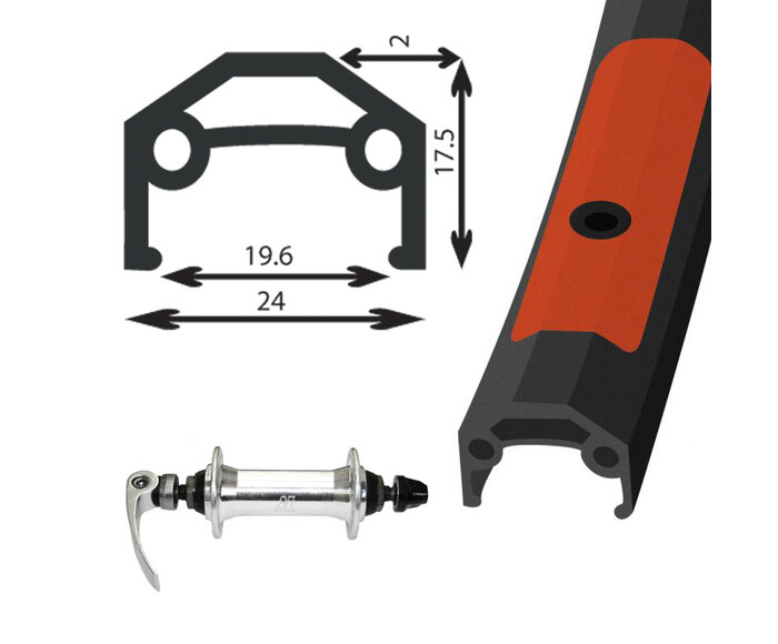 Roue avant vélo hybride