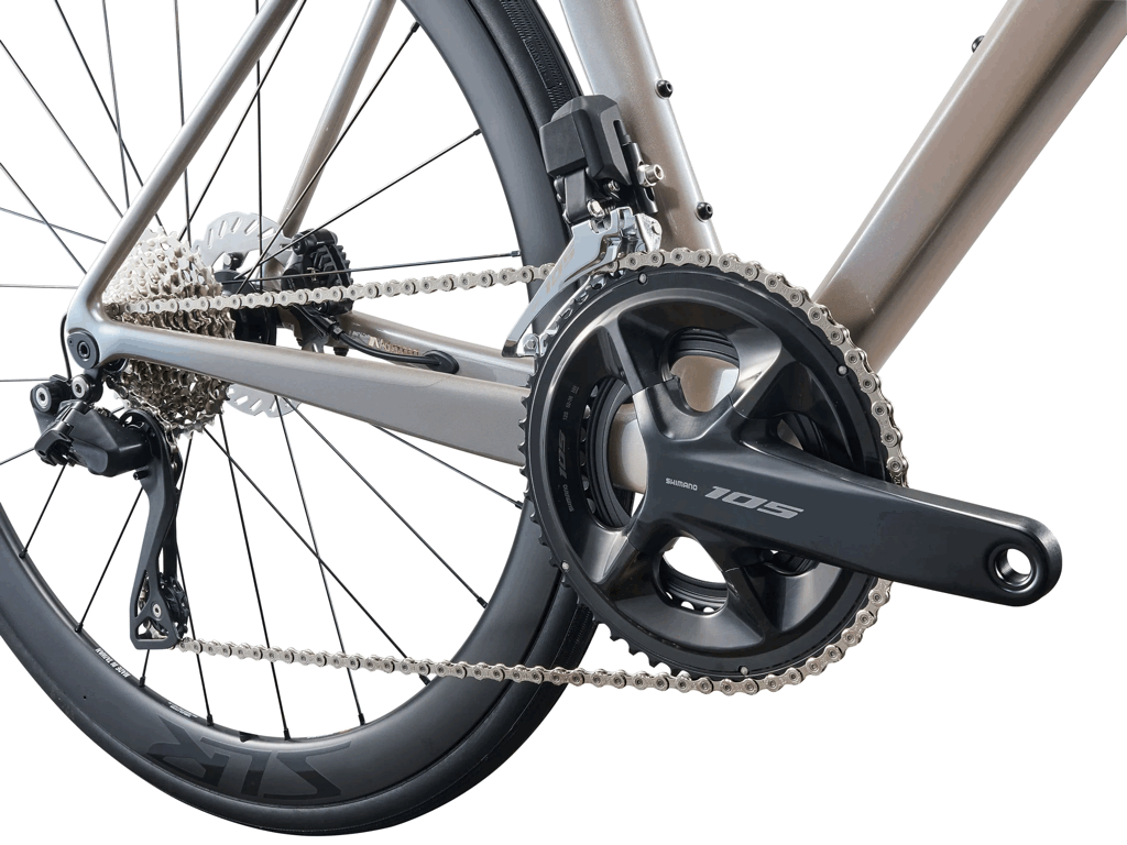 Transmission Shimano du Liv Langma Advanced 0 en gros plan.