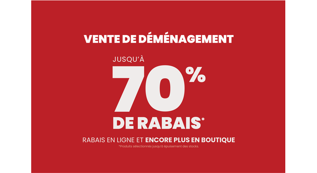 Mathieu Performance déménage : jusqu’à 70 % de rabais