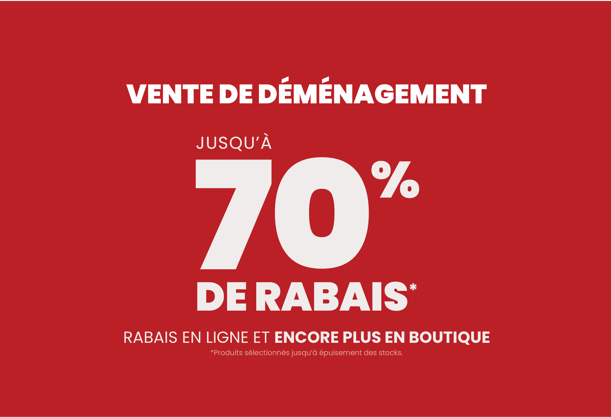 Mathieu Performance déménage : jusqu’à 70 % de rabais