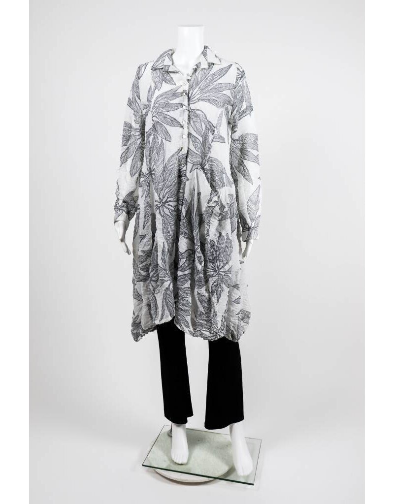 Alembika Long Sleeve Grey Fern Print Dress