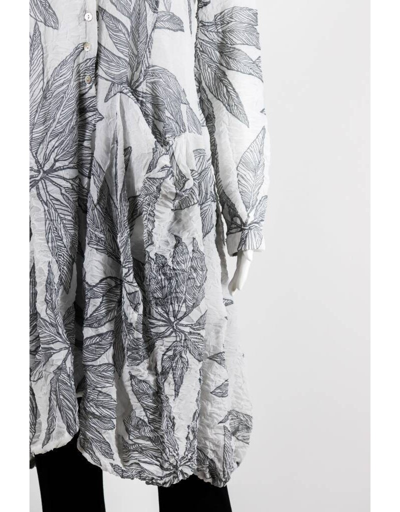 Alembika Long Sleeve Grey Fern Print Dress