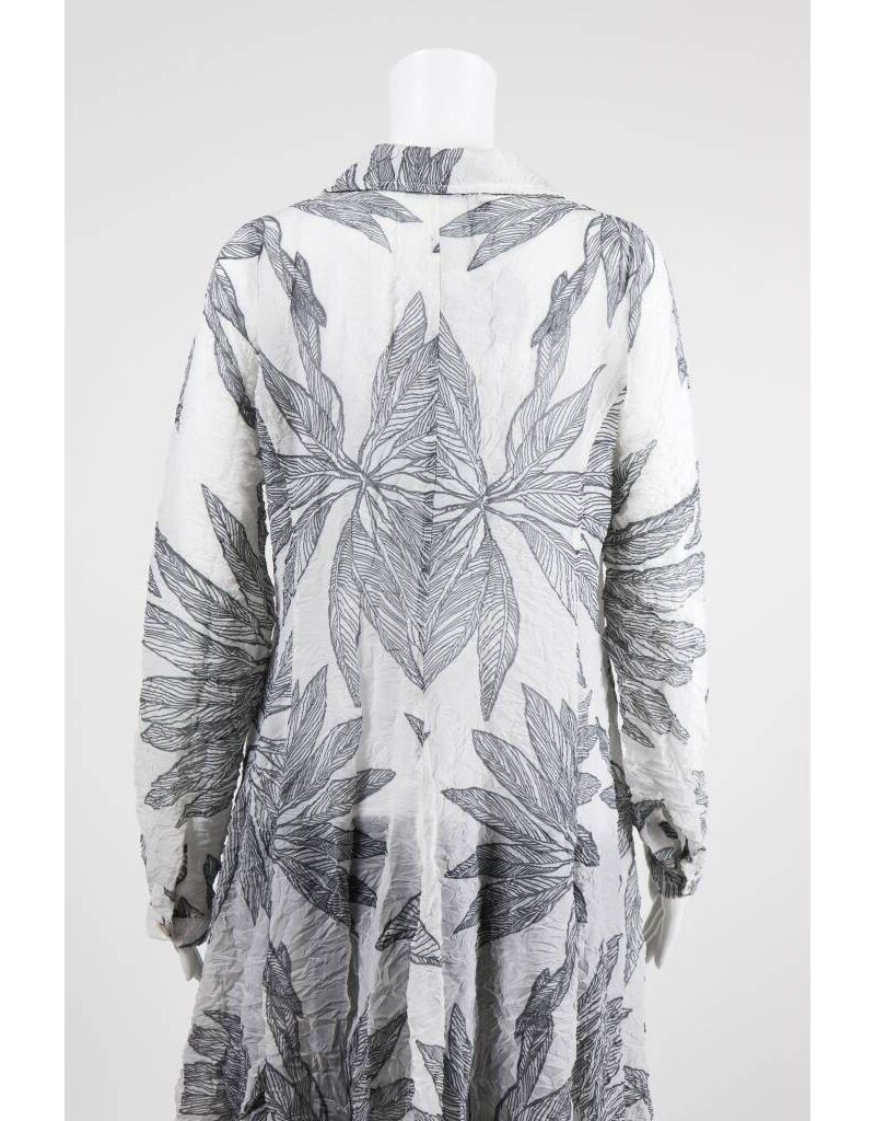 Alembika Long Sleeve Grey Fern Print Dress