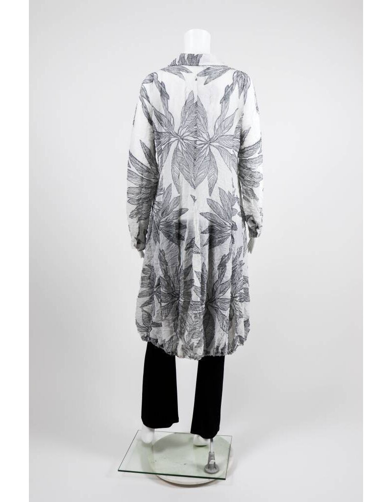 Alembika Long Sleeve Grey Fern Print Dress