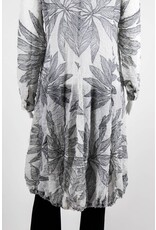 Alembika Long Sleeve Grey Fern Print Dress