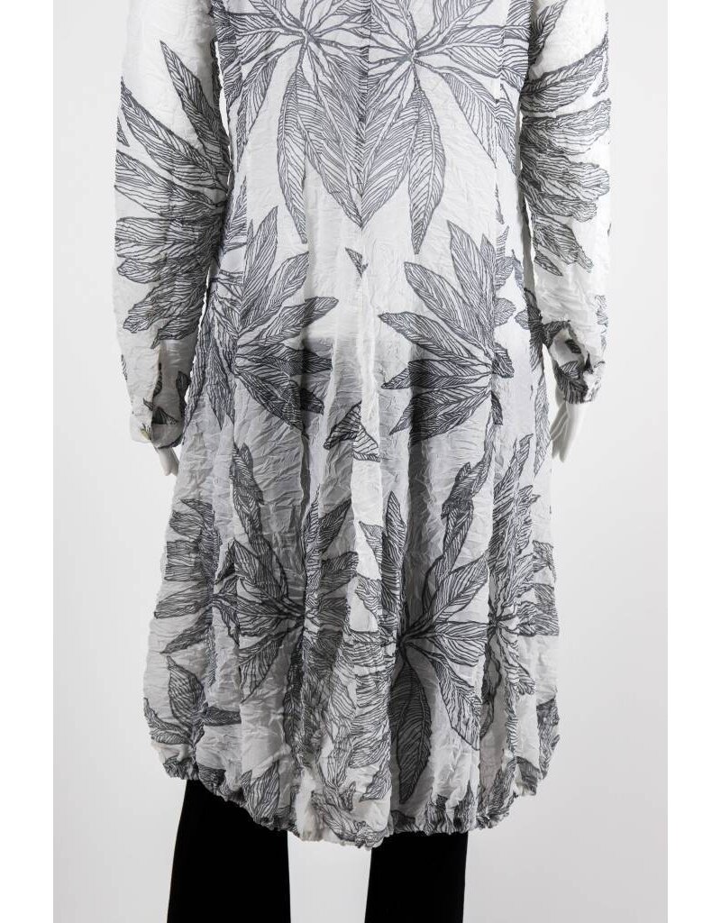 Alembika Long Sleeve Grey Fern Print Dress