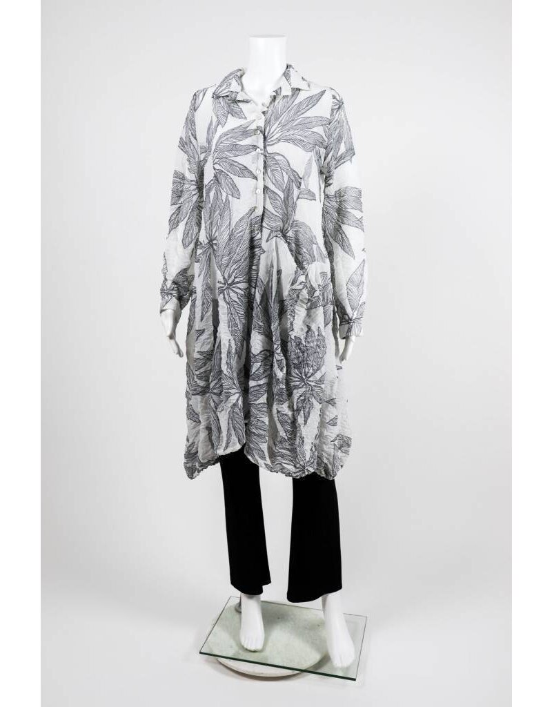 Alembika Long Sleeve Grey Fern Print Dress