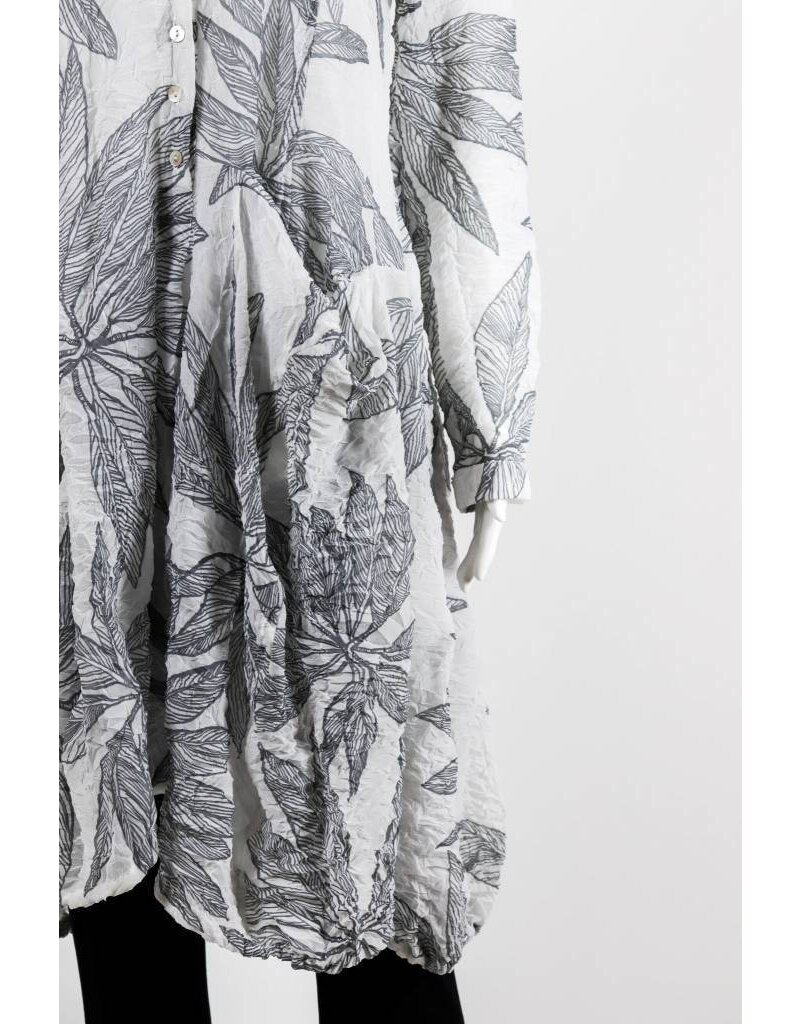 Alembika Long Sleeve Grey Fern Print Dress