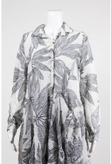 Alembika Long Sleeve Grey Fern Print Dress