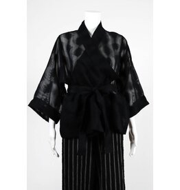 Alembika Sheer Dot 3/4 Sleeve Wrap Jacket