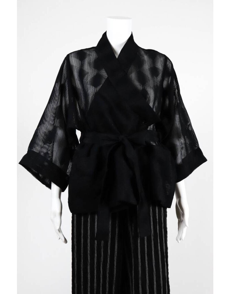 Alembika Sheer Dot 3/4 Sleeve Wrap Jacket