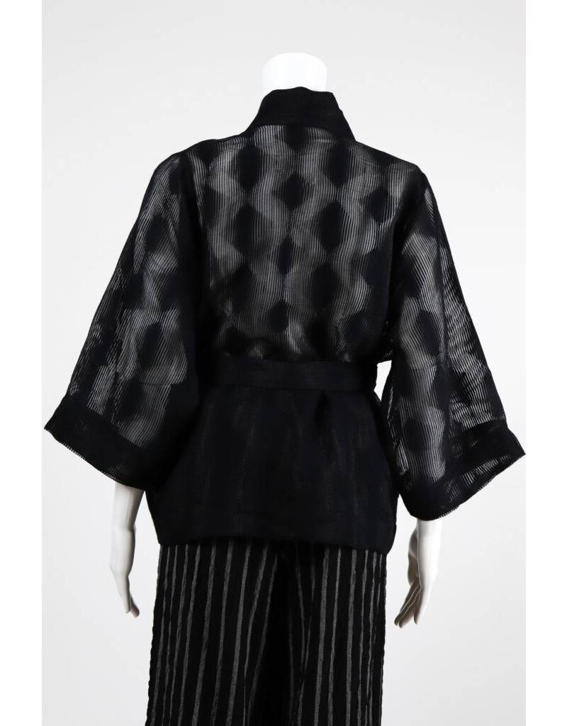 Alembika Sheer Dot 3/4 Sleeve Wrap Jacket