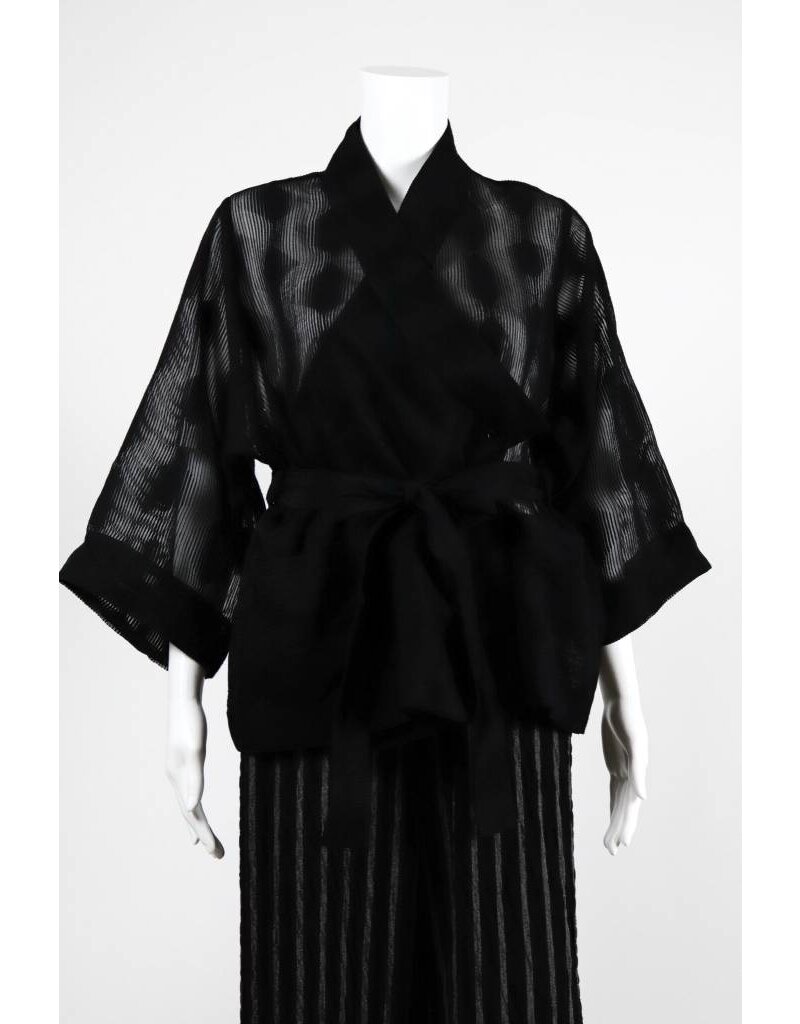Alembika Sheer Dot 3/4 Sleeve Wrap Jacket