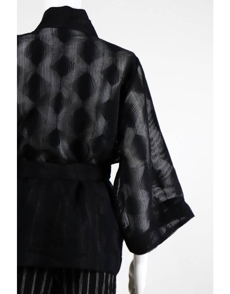 Alembika Sheer Dot 3/4 Sleeve Wrap Jacket