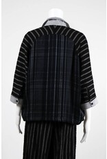 Alembika Dolman Button Front Stripe Top