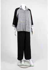 Alembika Dolman Button Front Stripe Top