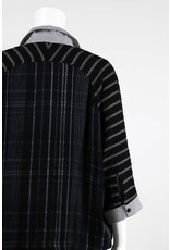 Alembika Dolman Button Front Stripe Top