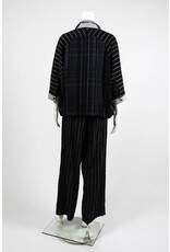 Alembika Dolman Button Front Stripe Top