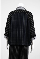 Alembika Dolman Button Front Stripe Top