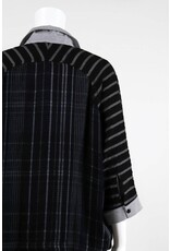 Alembika Dolman Button Front Stripe Top