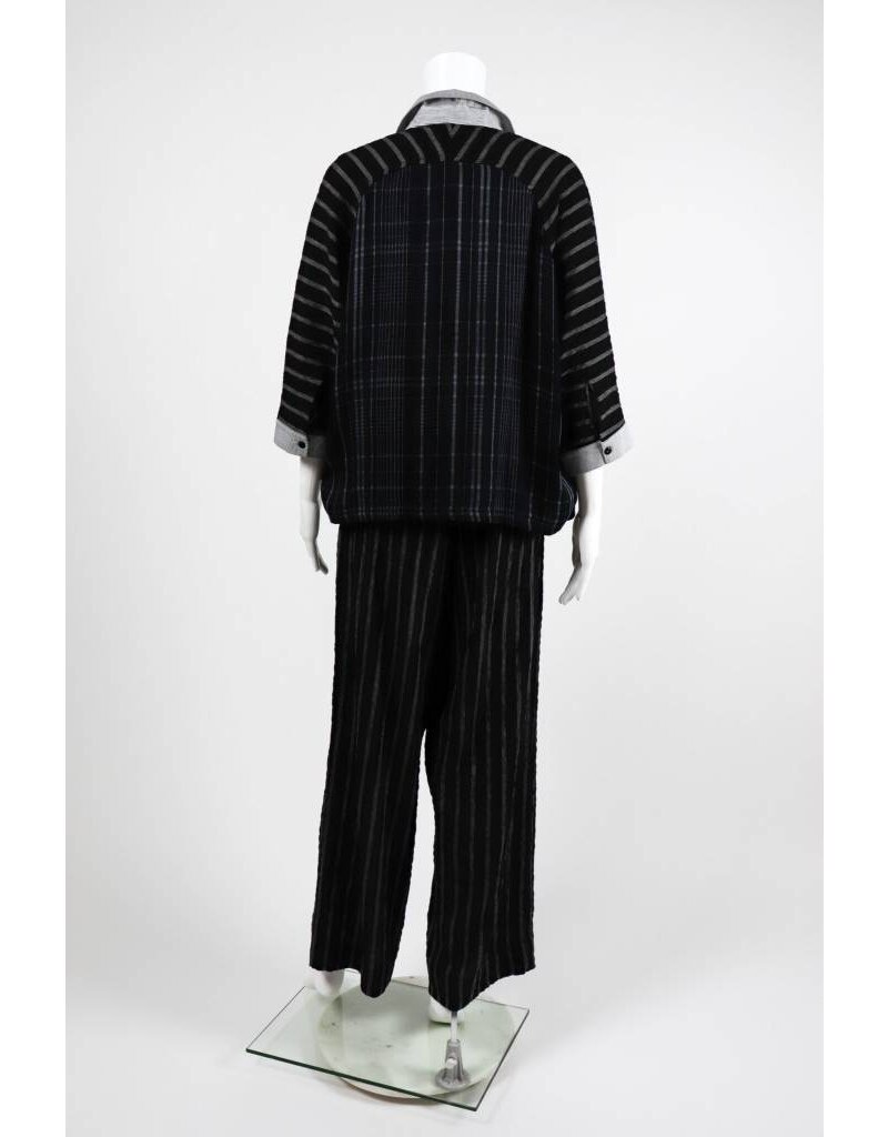 Alembika Dolman Button Front Stripe Top