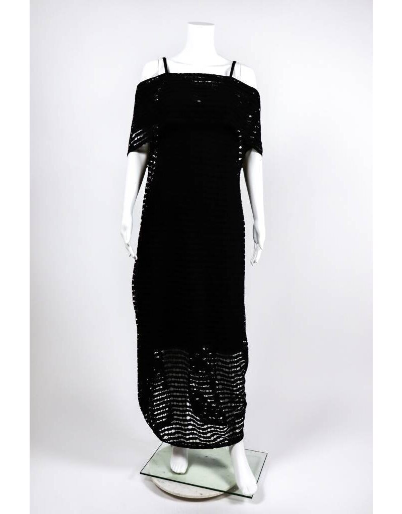 Alembika Perforated Cowl Neck Dress