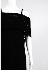 Alembika Perforated Cowl Neck Dress