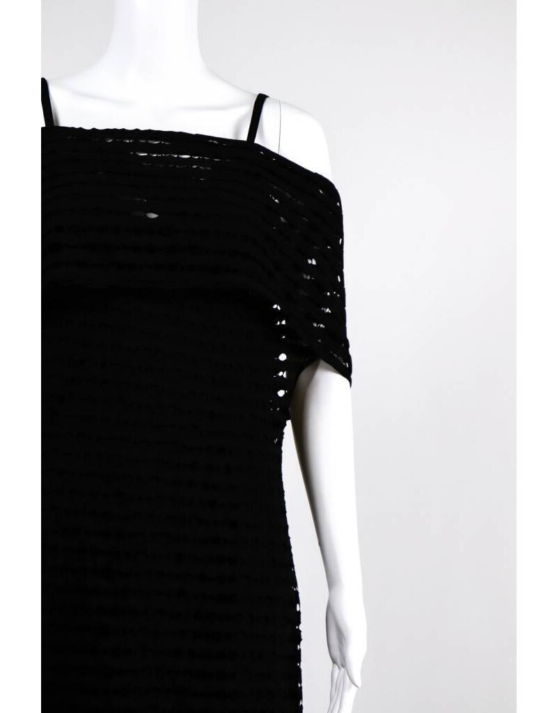 Alembika Perforated Cowl Neck Dress