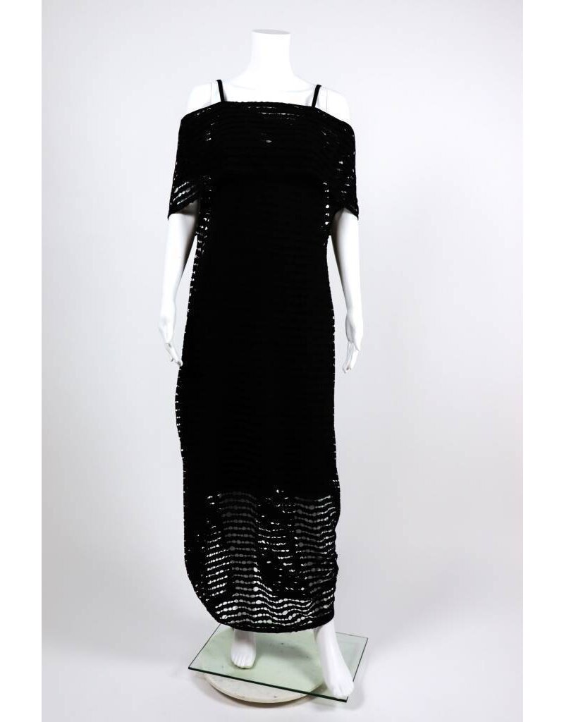 Alembika Perforated Cowl Neck Dress