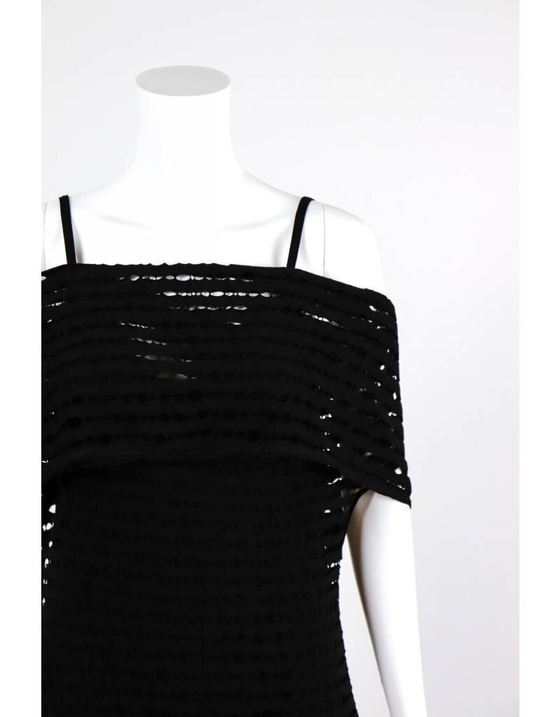 Alembika Perforated Cowl Neck Dress