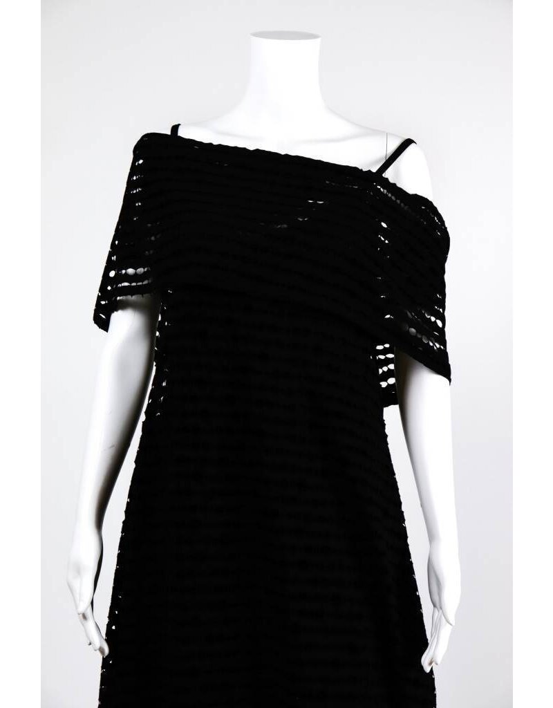 Alembika Perforated Cowl Neck Dress