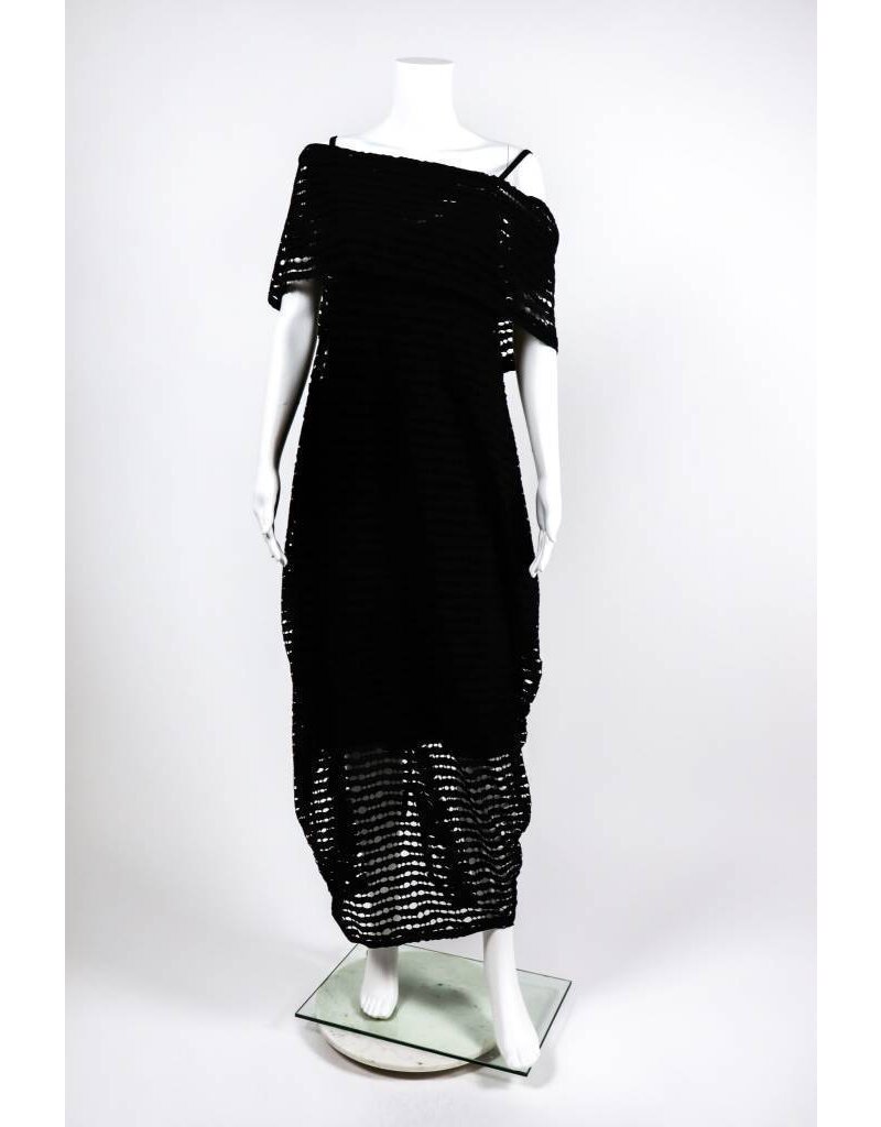 Alembika Perforated Cowl Neck Dress