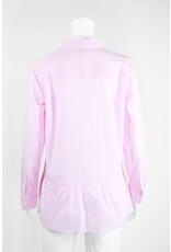 Inae Collection Ruffle Hem Pinstripe Peplum Shirt