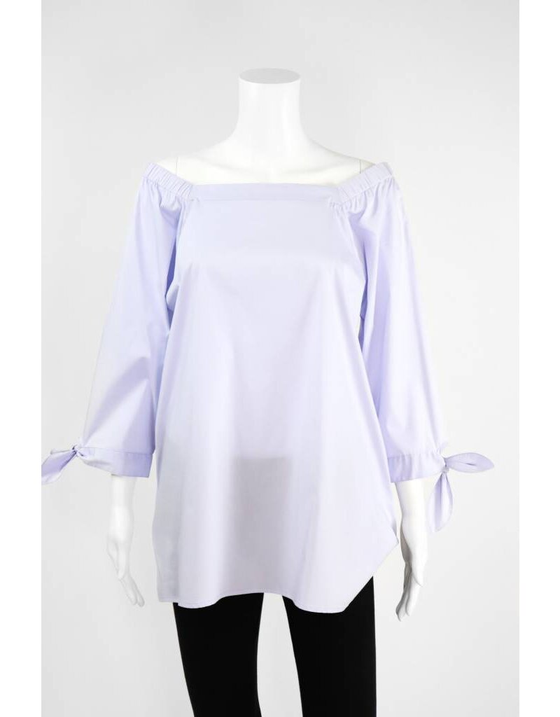 Inae Collection Poplin Tie Sleeve Tunic Solid