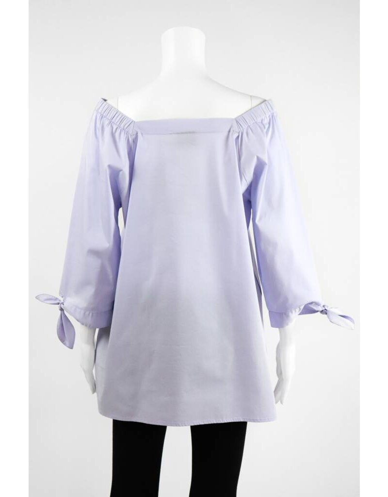 Inae Collection Poplin Tie Sleeve Tunic Solid