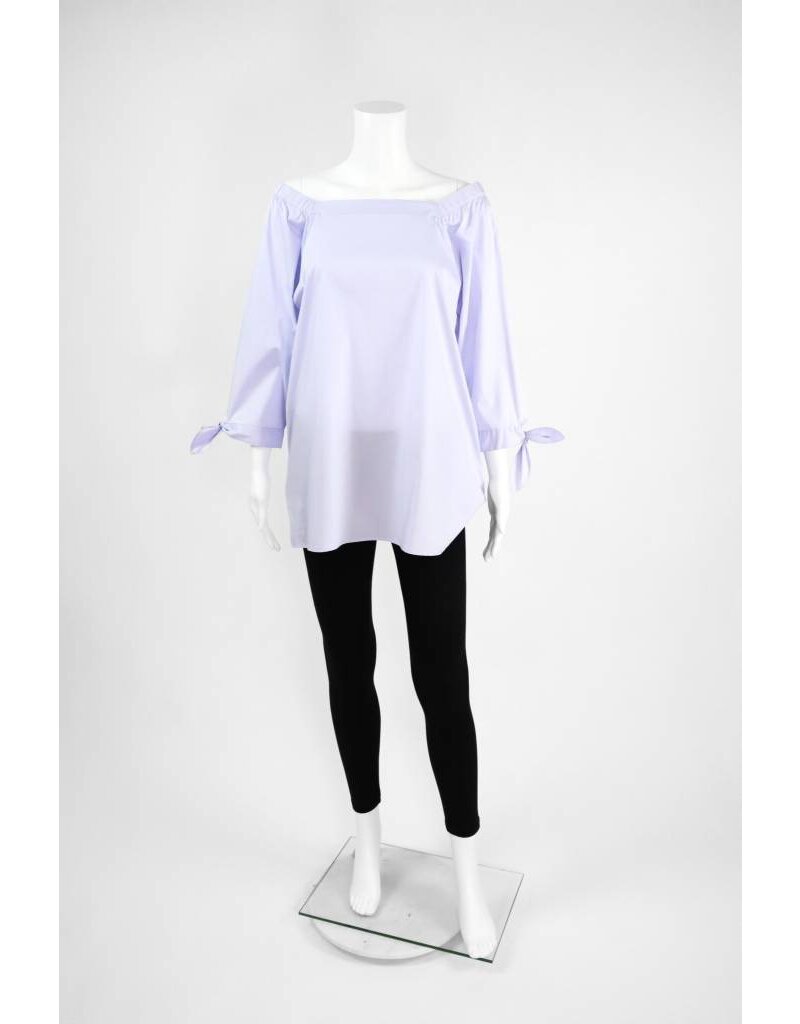 Inae Collection Poplin Tie Sleeve Tunic Solid