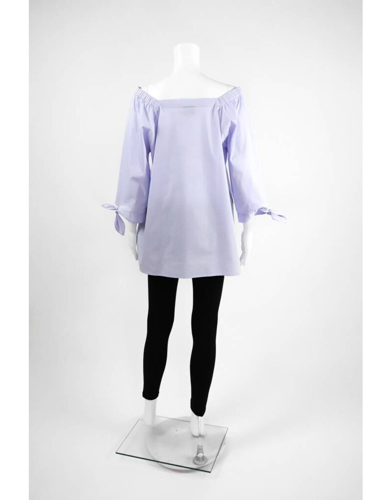 Inae Collection Poplin Tie Sleeve Tunic Solid