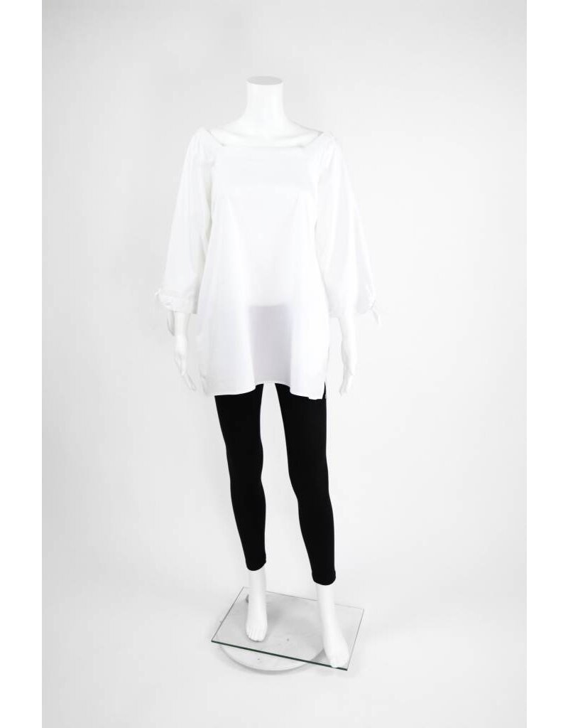 Inae Collection Poplin Tie Sleeve Tunic Solid