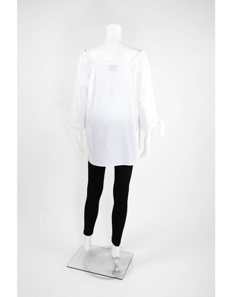 Inae Collection Poplin Tie Sleeve Tunic Solid