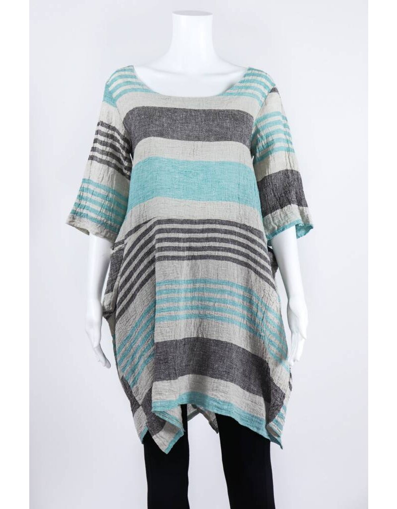 Luukaa Woven Short Sleeve Stripe Dress