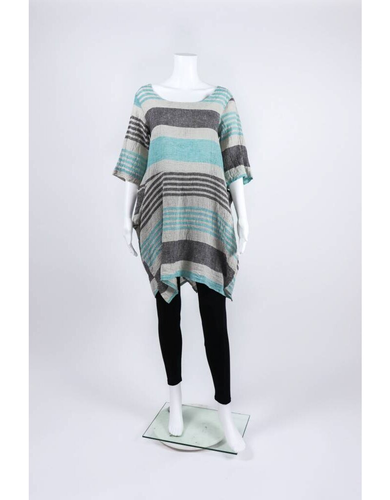 Luukaa Woven Short Sleeve Stripe Dress