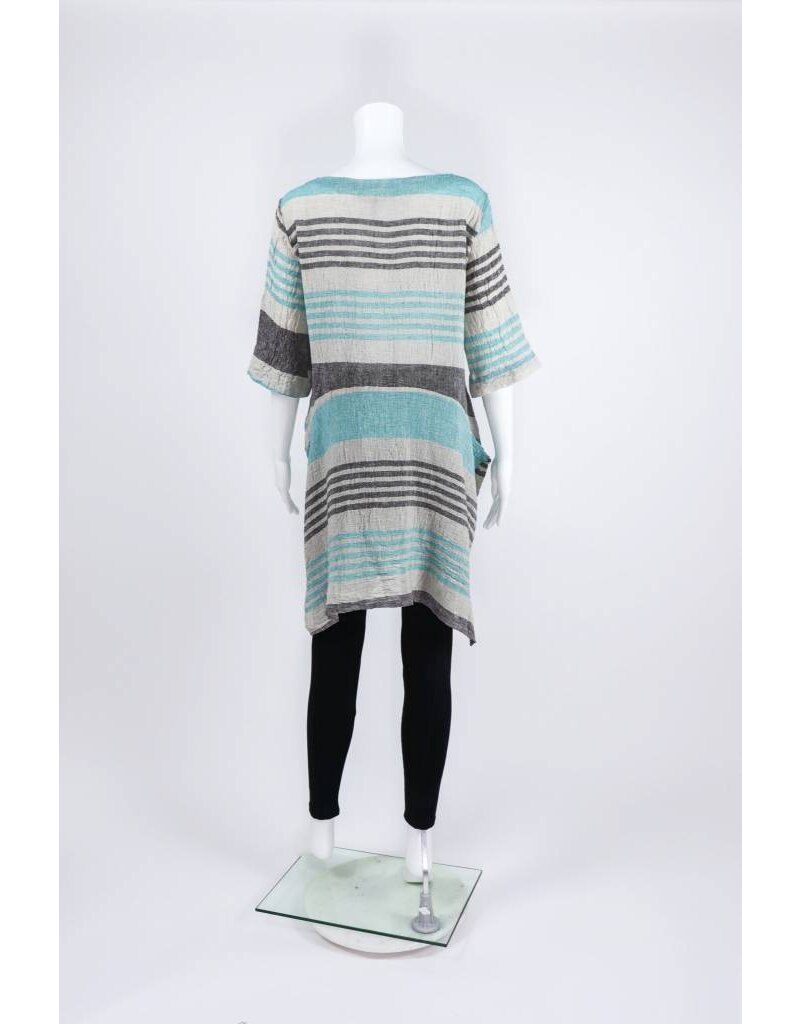 Luukaa Woven Short Sleeve Stripe Dress