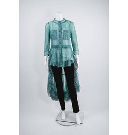 Byron Lars Beauty Mark Waterfall Lace Blouse