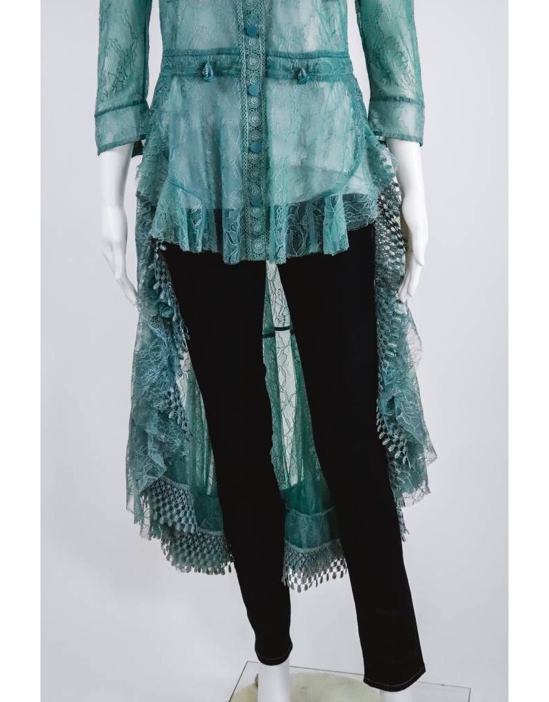Byron Lars Beauty Mark Waterfall Lace Blouse