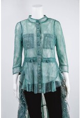 Byron Lars Beauty Mark Waterfall Lace Blouse