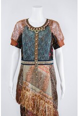 Byron Lars Beauty Mark Raffia Knit Mix Sheath