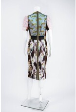 Byron Lars Beauty Mark English Rose Mixed Media Sheath Dress