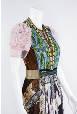 Byron Lars Beauty Mark English Rose Mixed Media Sheath Dress